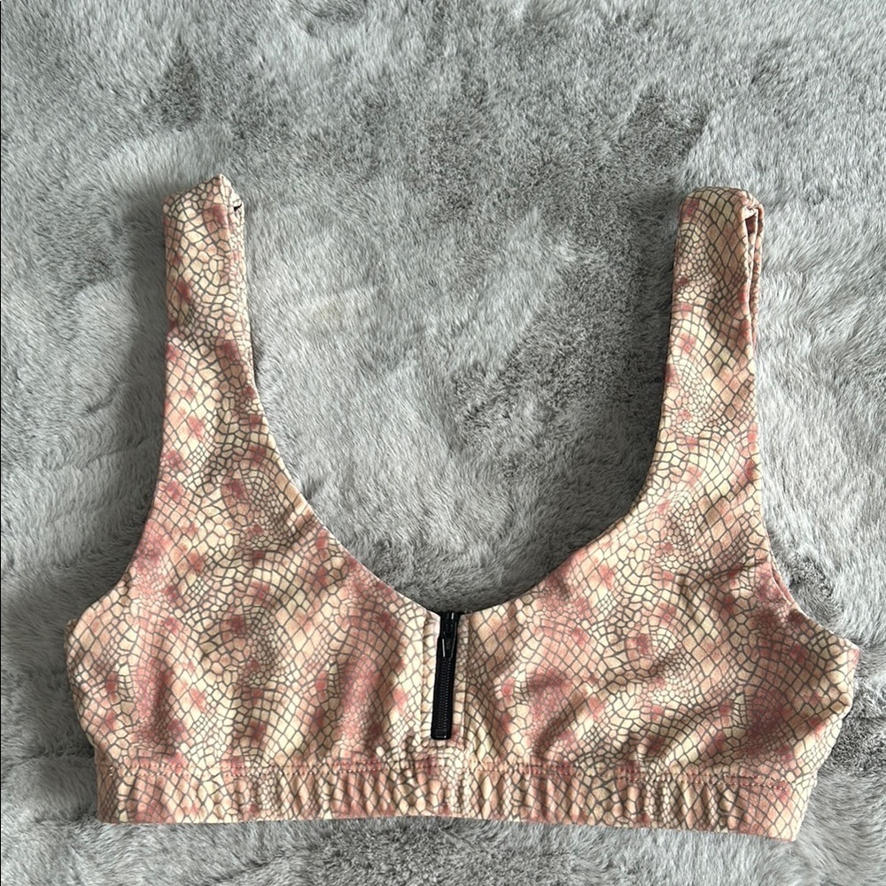 Stone Fox Swim nude snake bikini top size M
